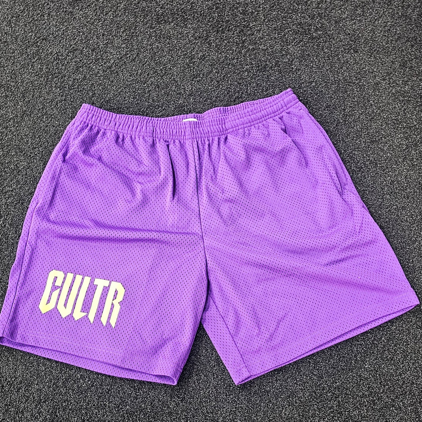 Purple/ Yellow CULTR Shorts