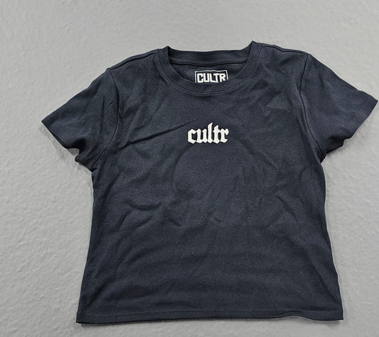 Black Womans CULTR CROP TOP
