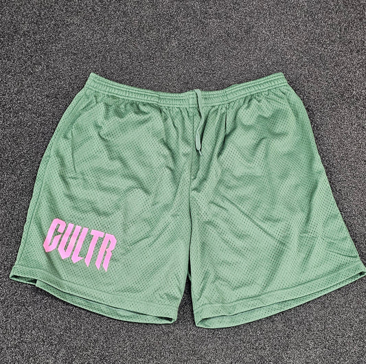 Green/Pink CULTR Shorts