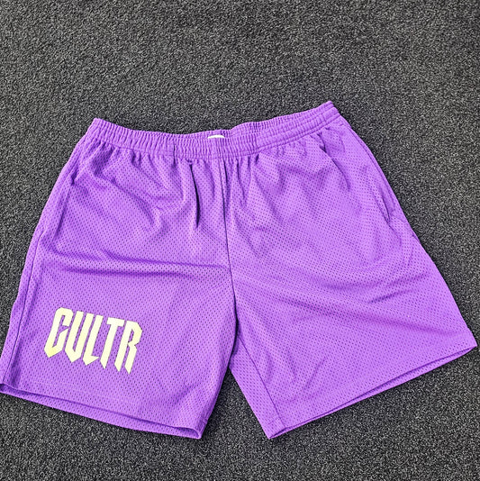 Purple/ Yellow CULTR Shorts